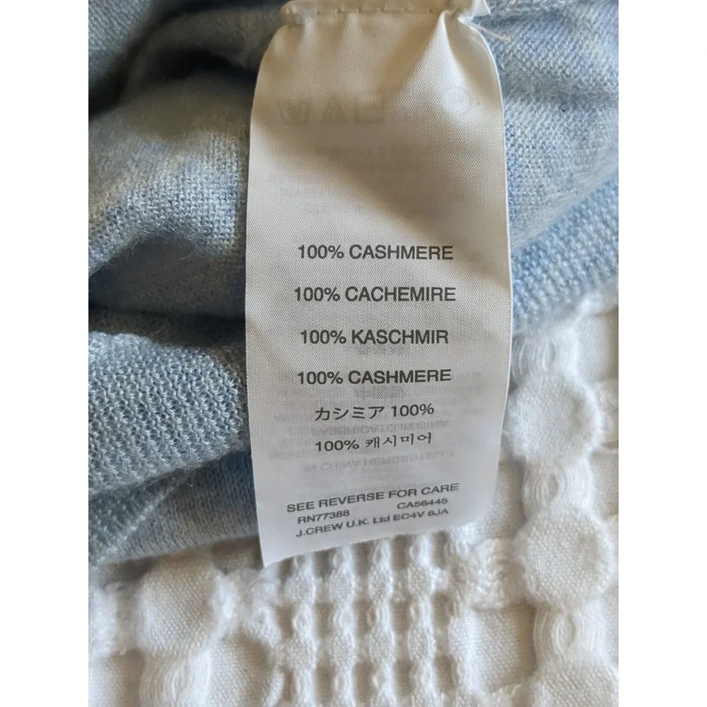 J Crew Italian Cashmere V Neck Sweater Pullover Heathered Blue Sz Small‎